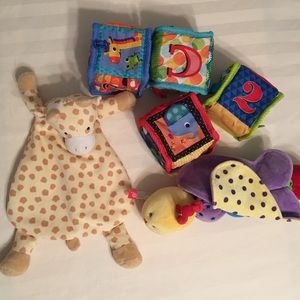 Variety of gently used baby’s first soft toys